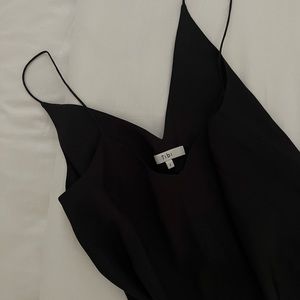 Black Tibi Asymmetrical Hem Spaghetti Strap Dress